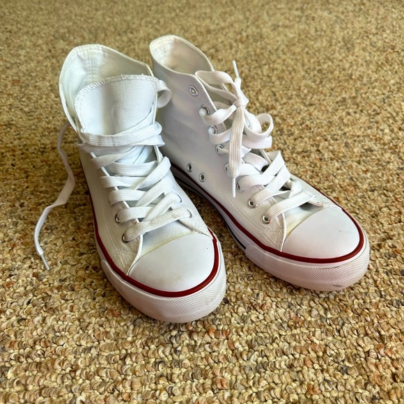 Canvas white high top sneakers - Picture 1 of 5